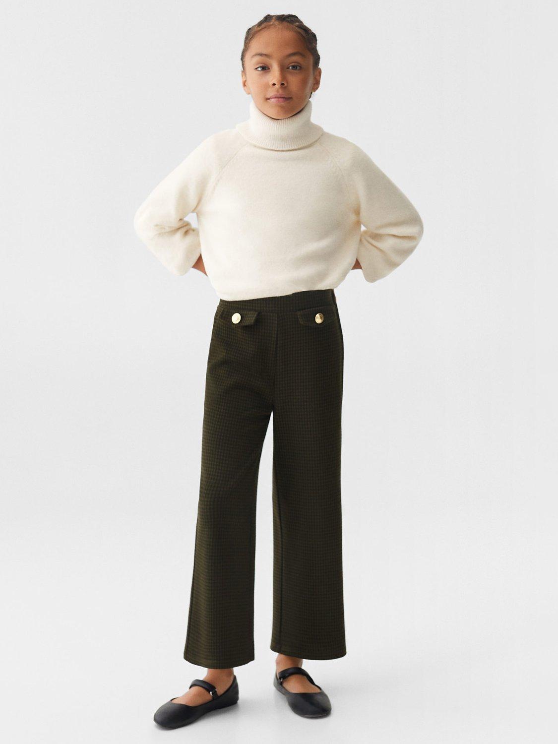 Mango Kids' Orland Trousers, Beige Khaki