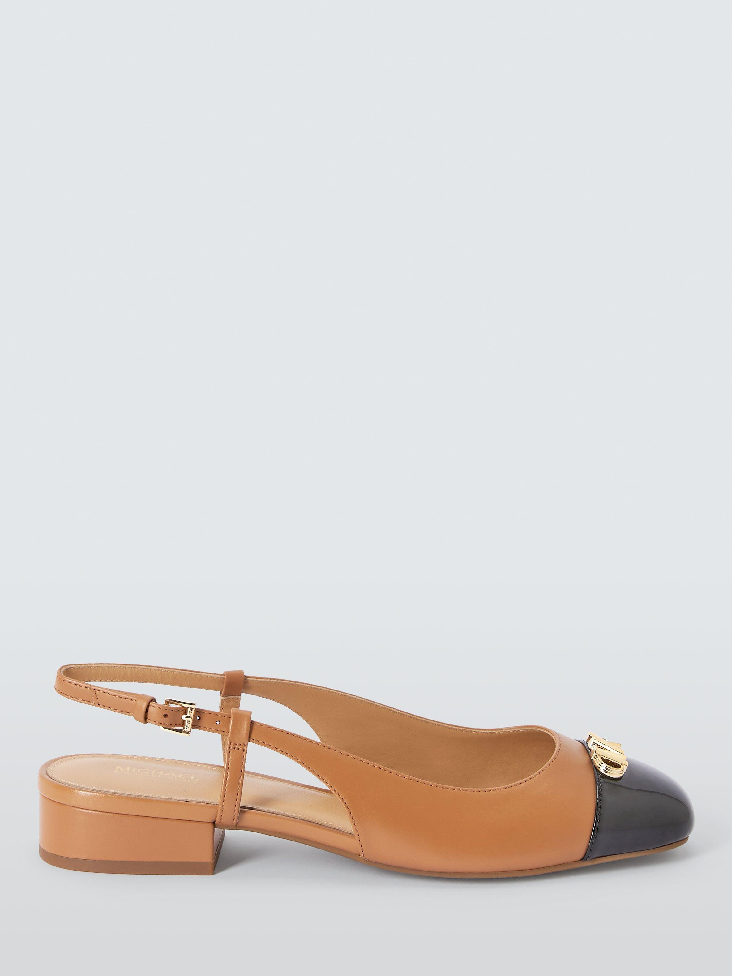 MICHAEL Michael Kors Perla Toe Cap Sling Back Leather Shoes, Pale Peanut