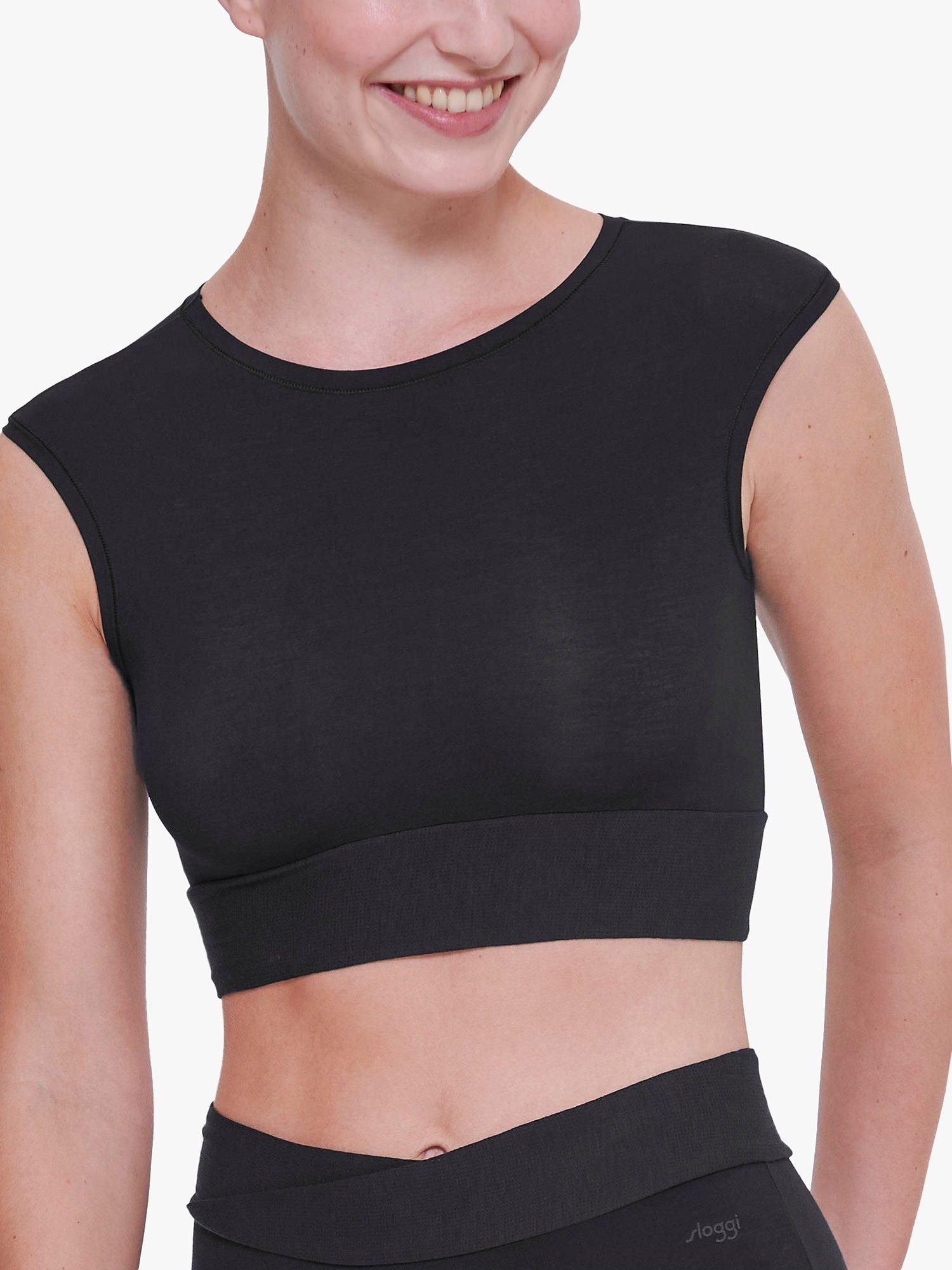 Product image 1 of 5, which shows sloggi GO Allround Crop Top, Black, 1