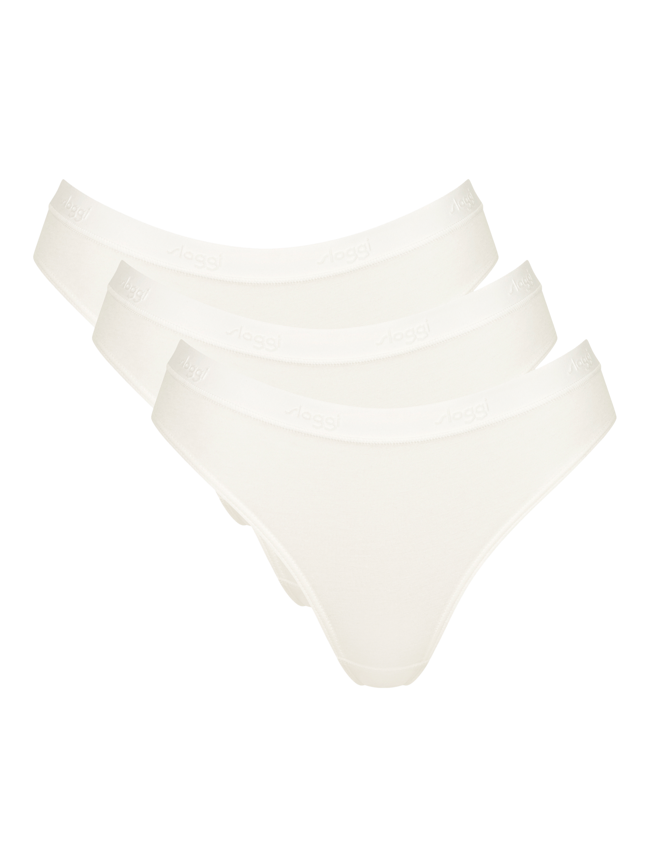 sloggi GO Casual High Leg Knickers, Pack of 3, Silk White, L