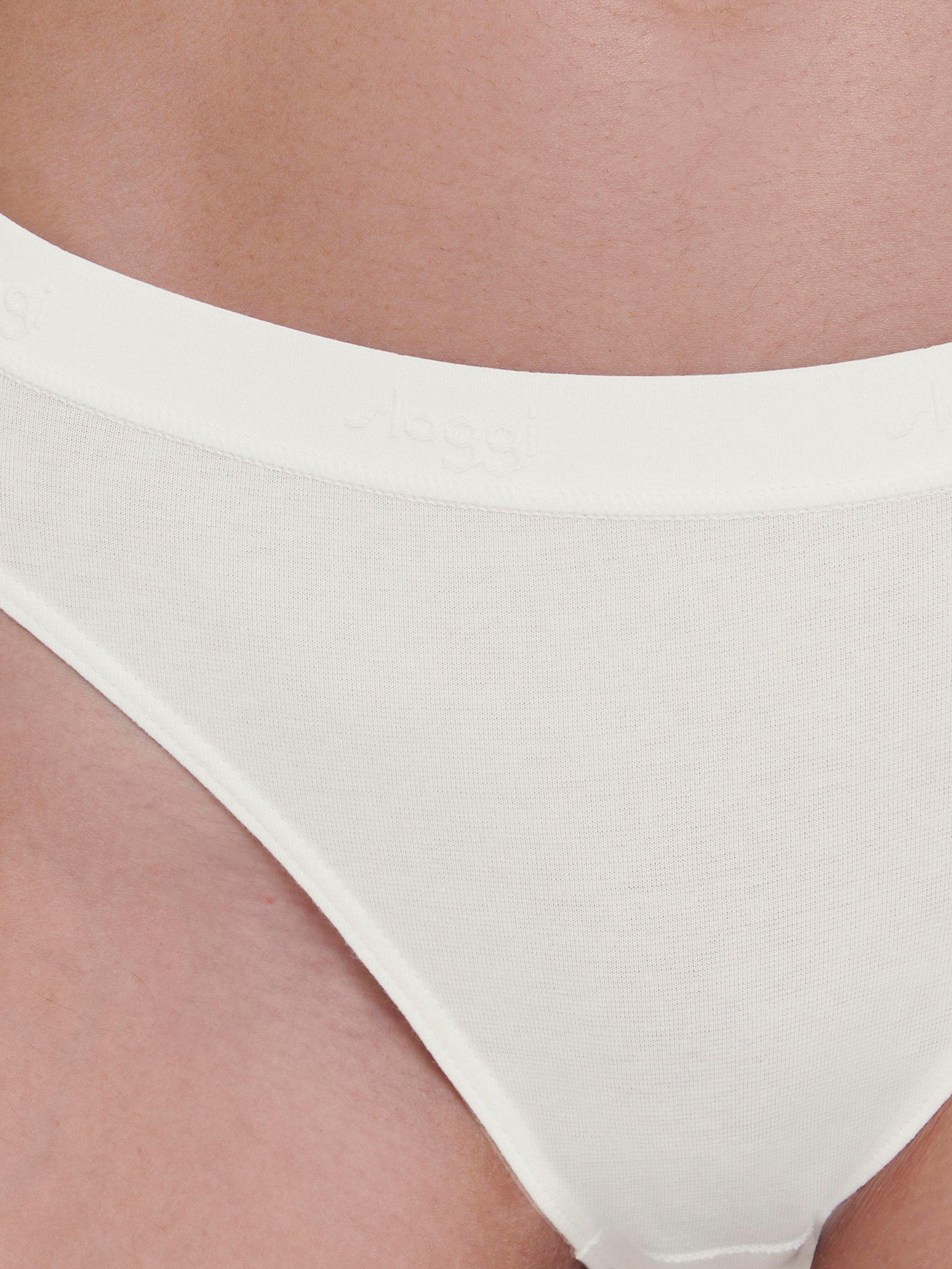 sloggi GO Casual High Leg Knickers, Pack of 3, Silk White, L