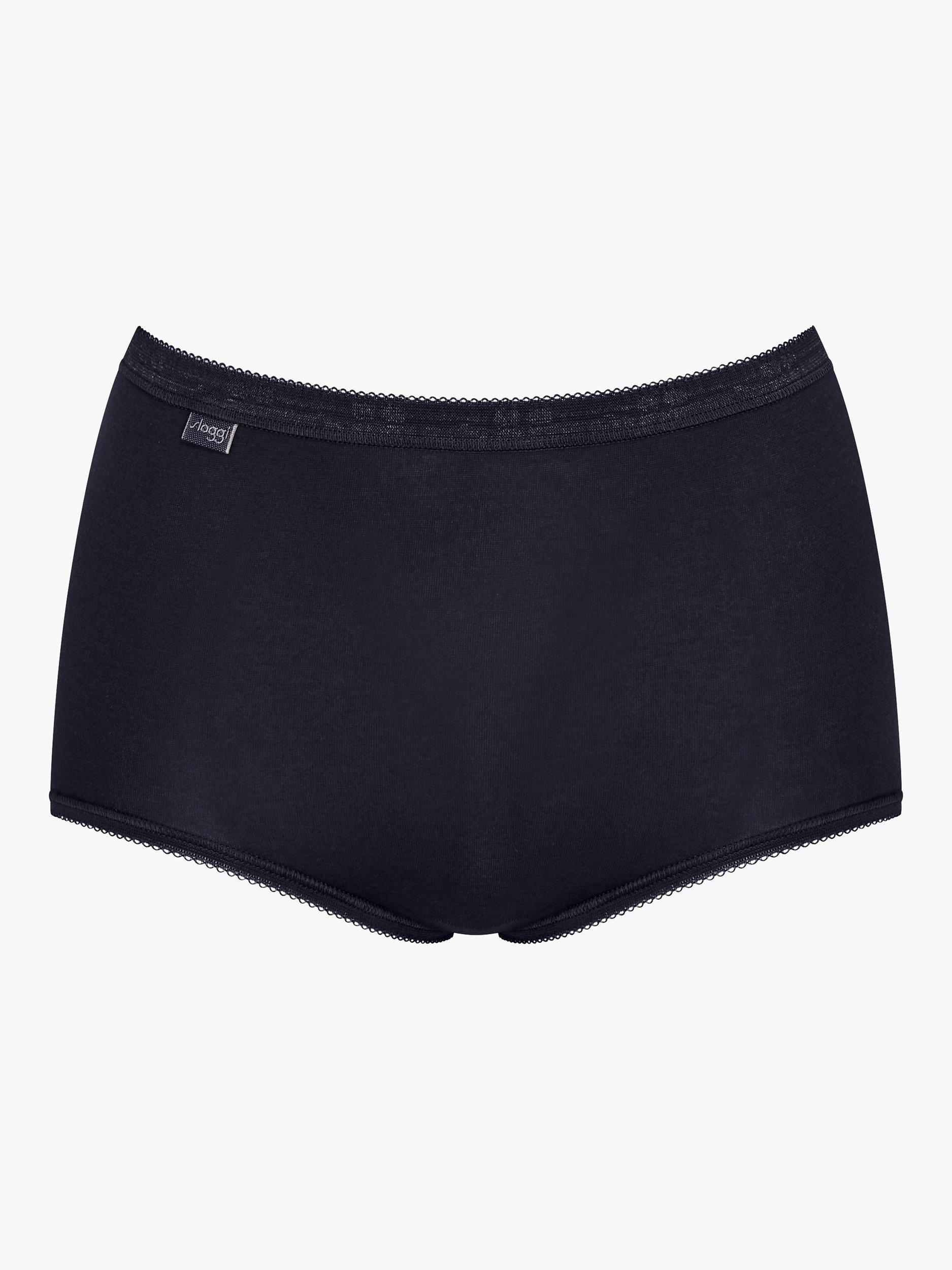 Product image 5 of 7, which shows sloggi Basic+ Maxi Cotton Briefs, Pack of 3, Blac/Blue/White, 10