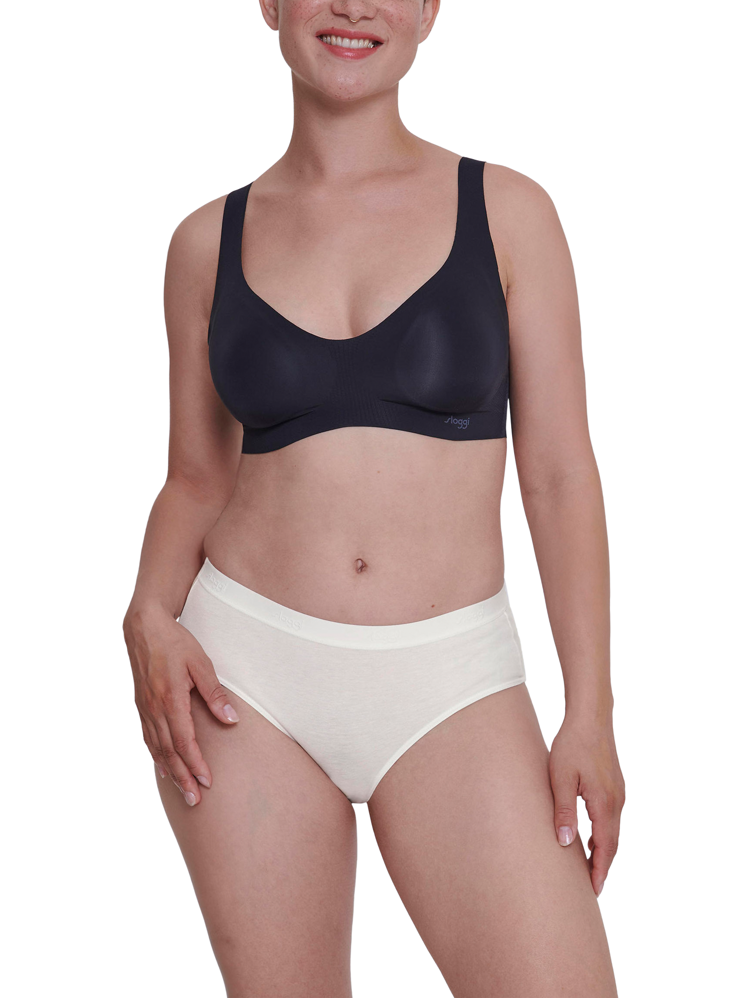 Product image 5 of 5, which shows sloggi GO Casual Midi Knickers, Pack of 3, Silk White, XS