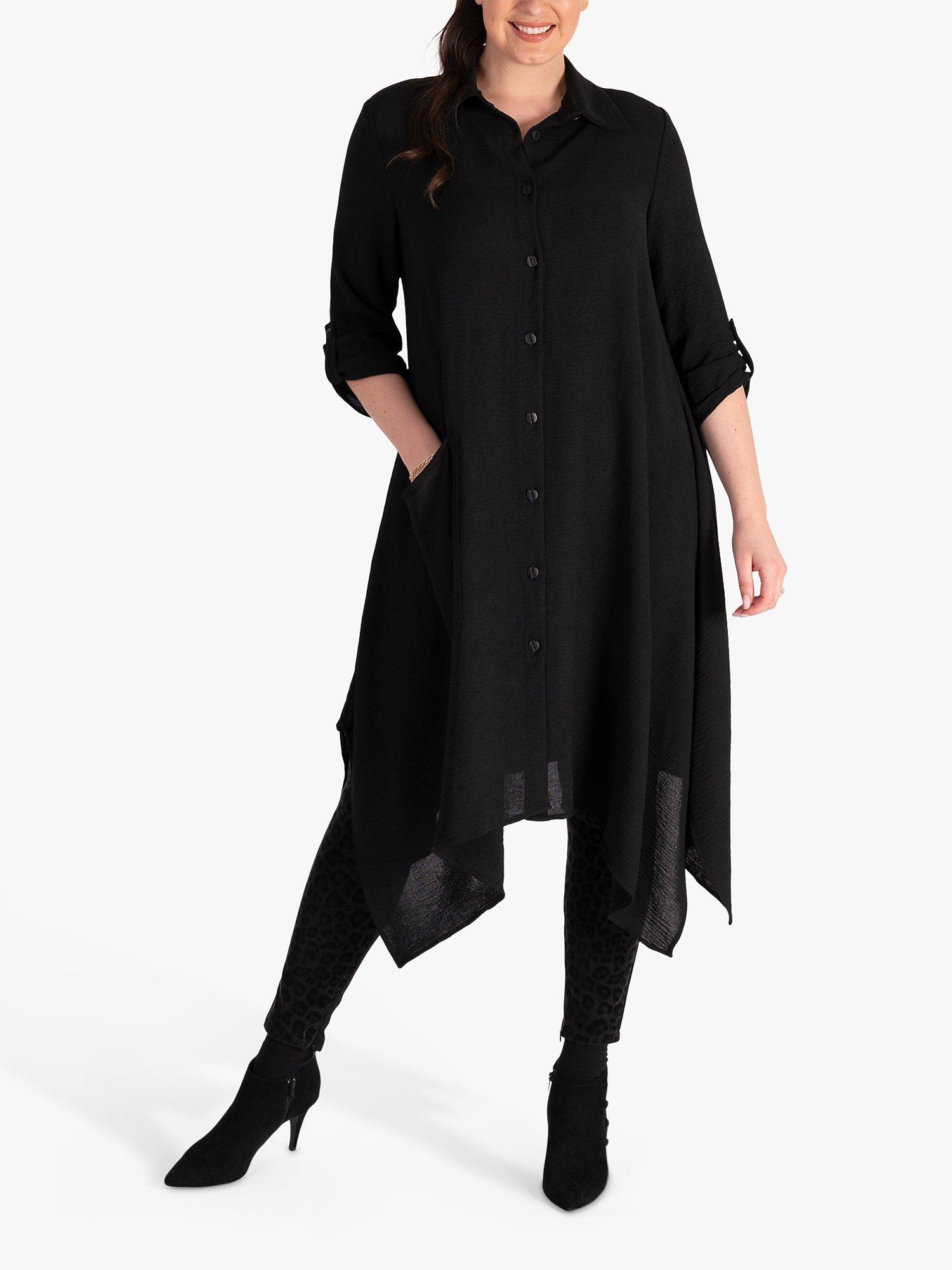 Product image 1 of 6, which shows chesca Textured Shirt Dress, Black, 12-14