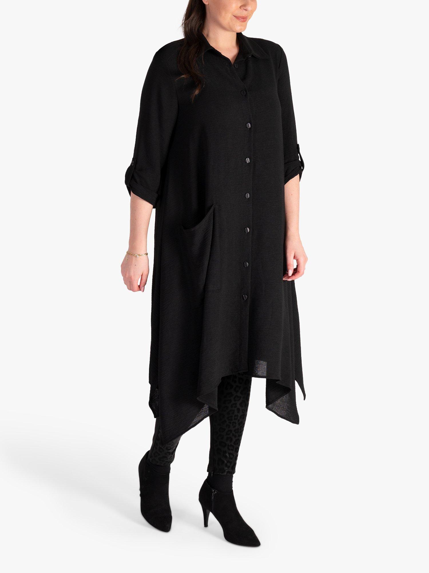 Product image 3 of 6, which shows chesca Textured Shirt Dress, Black, 12-14