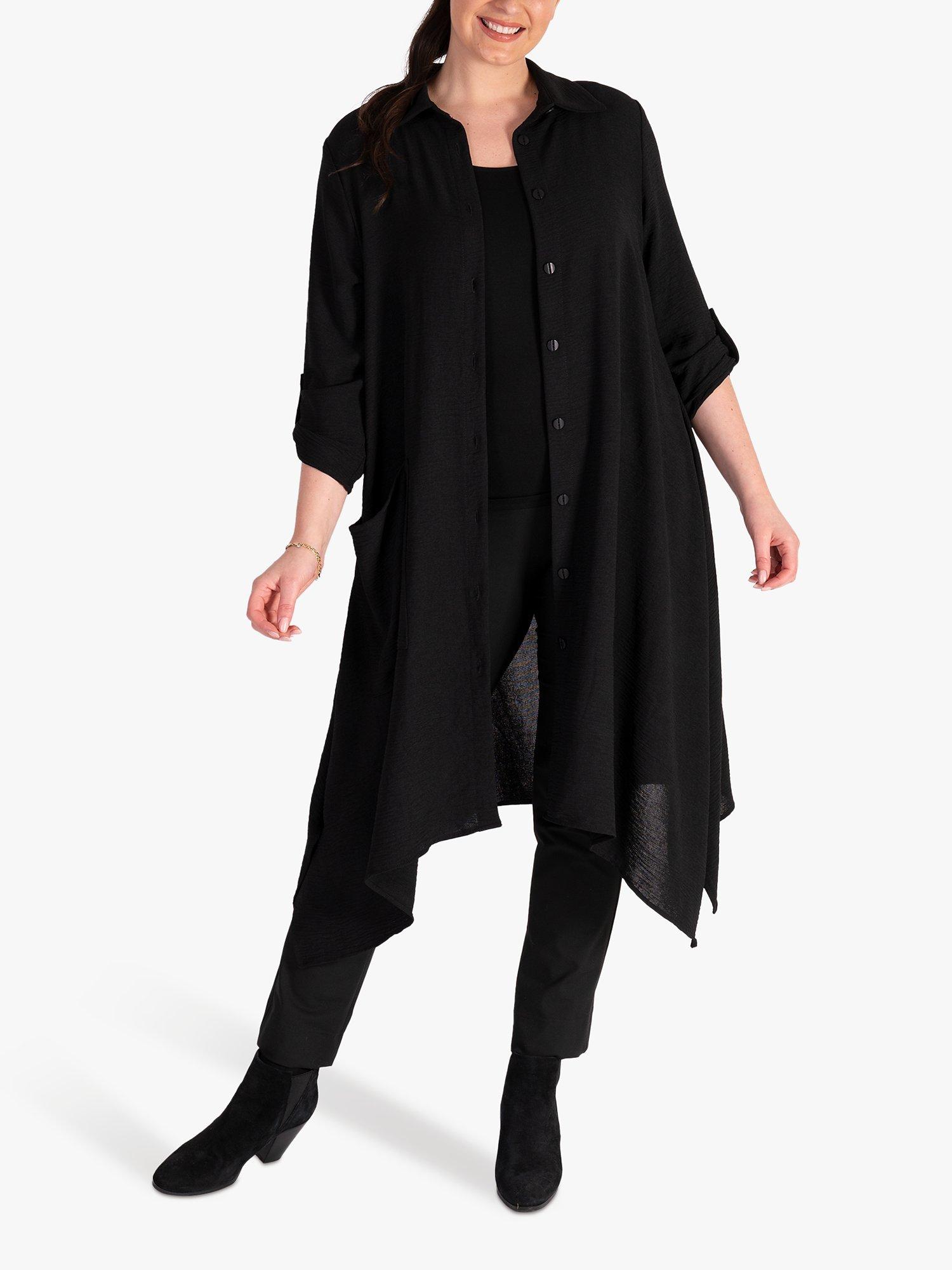 Product image 4 of 6, which shows chesca Textured Shirt Dress, Black, 12-14