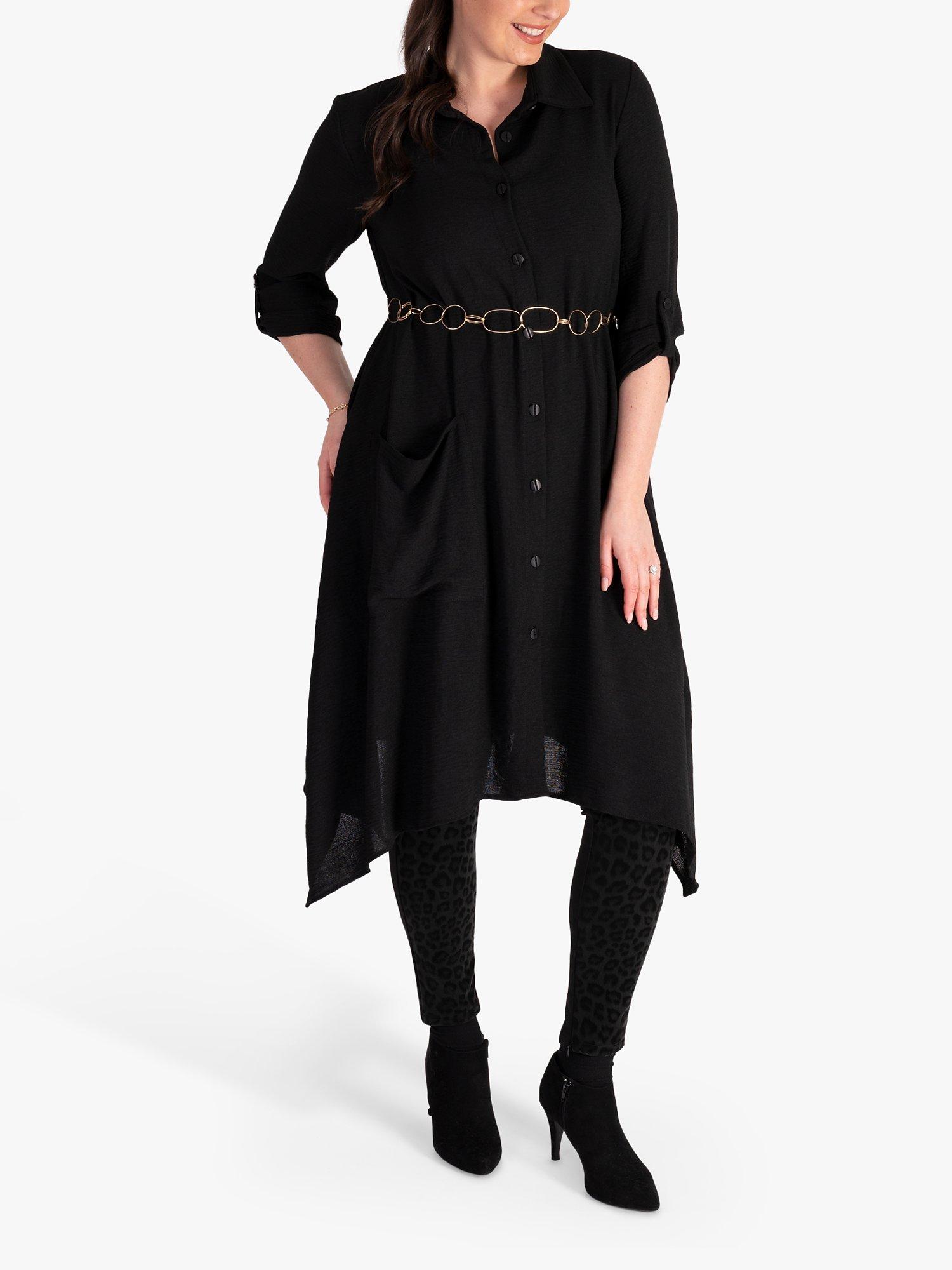 Product image 5 of 6, which shows chesca Textured Shirt Dress, Black, 12-14