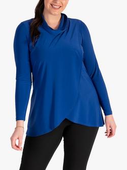 chesca Cowl Neck Layered Tunic, Royal Blue