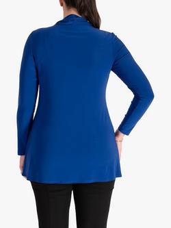 chesca Cowl Neck Layered Tunic - view 2, Royal Blue