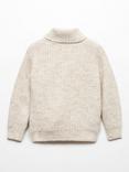 Mango Baby Jacob Knitted Pouch Pocket Jumper, Pastel Brown