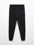 Mango Kids' Zip Pocket Detail Draw String Joggers, Black
