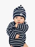 Polarn O. Pyret Baby Organic Cotton Striped Hat, Navy