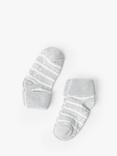 Polarn O. Pyret Baby Cotton Blend Antislip Stripe Socks, Pack of 2, Grey