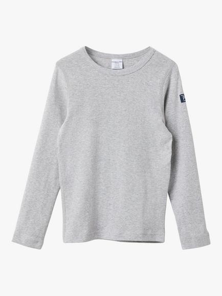Polarn O. Pyret Kids' Organic Cotton Long Sleeve T-Shirt, Grey - view 2, Grey