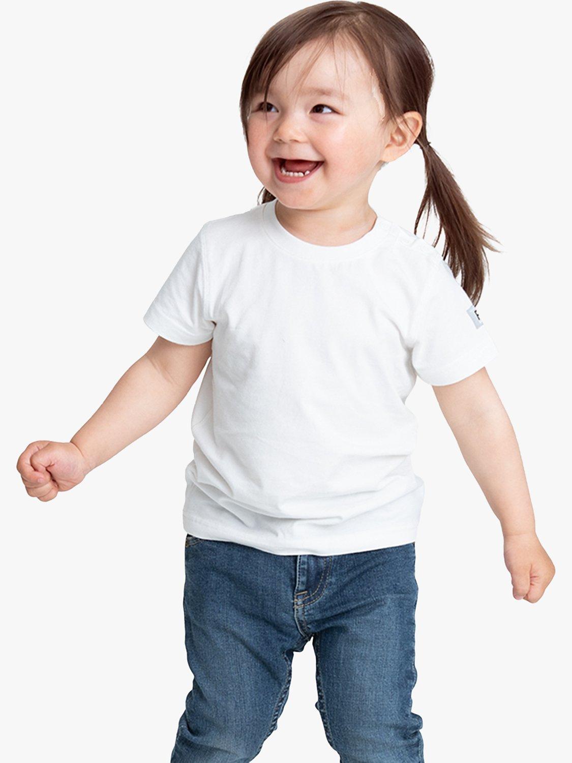 Product image 1 of 3, which shows Polarn O. Pyret Kids' Organic Cotton T-Shirt, White, 8-9 years