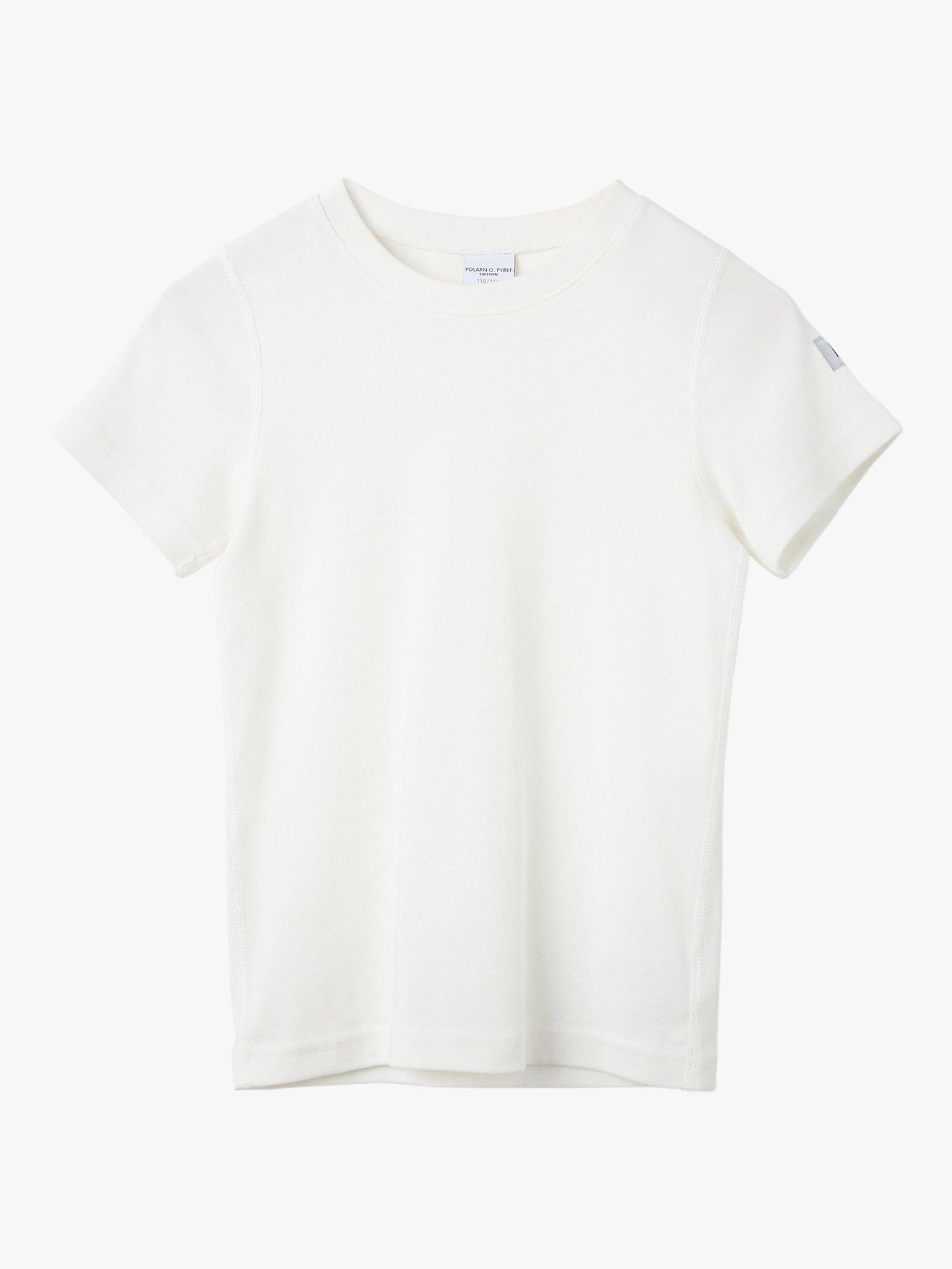 Product image 2 of 3, which shows Polarn O. Pyret Kids' Organic Cotton T-Shirt, White, 8-9 years