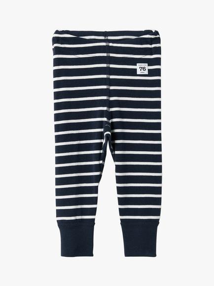 Polarn O. Pyret Baby Organic Cotton Stripe Trousers, Blue