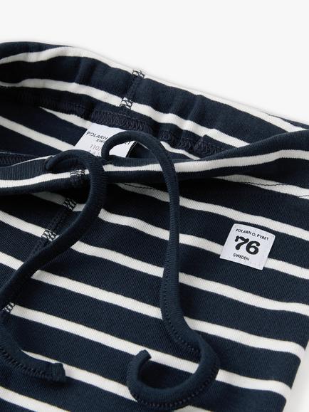 Polarn O. Pyret Baby Organic Cotton Stripe Trousers - view 2, Blue