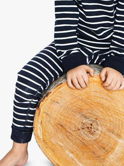 Polarn O. Pyret Kids' Organic Cotton Stripe Leggings, Blue