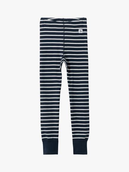 Polarn O. Pyret Kids' Organic Cotton Stripe Leggings - view 2, Blue
