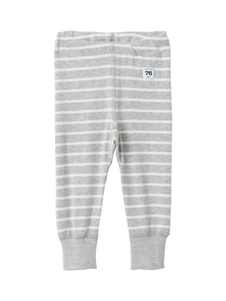 Polarn O. Pyret Baby Organic Cotton Stripe Trousers, Grey