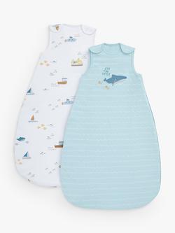 John Lewis Sail Away Baby Sleeping Bag, 0.5-1.5 Tog, Pack of 2, Multi, Multi