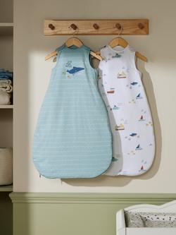 John Lewis Sail Away Baby Sleeping Bag, 0.5-1.5 Tog, Pack of 2, Multi - view 2, Multi