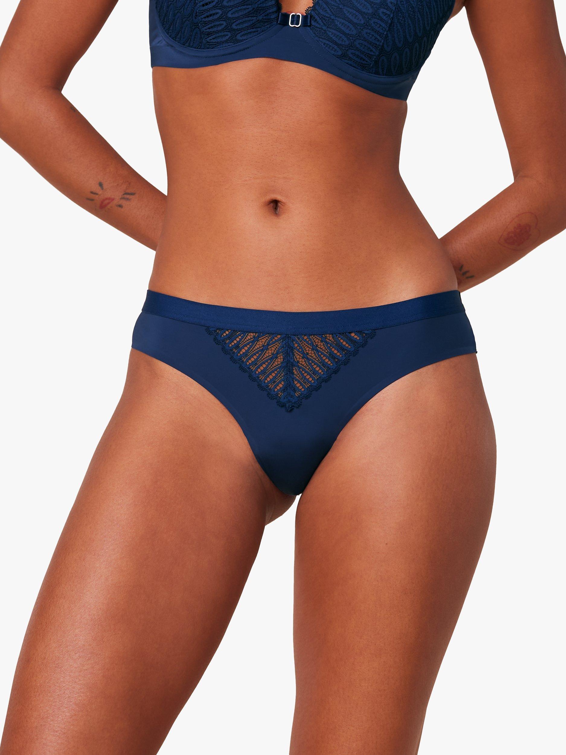 Triumph Aura Spotlight Brazilian Lace Knickers, Deep Water