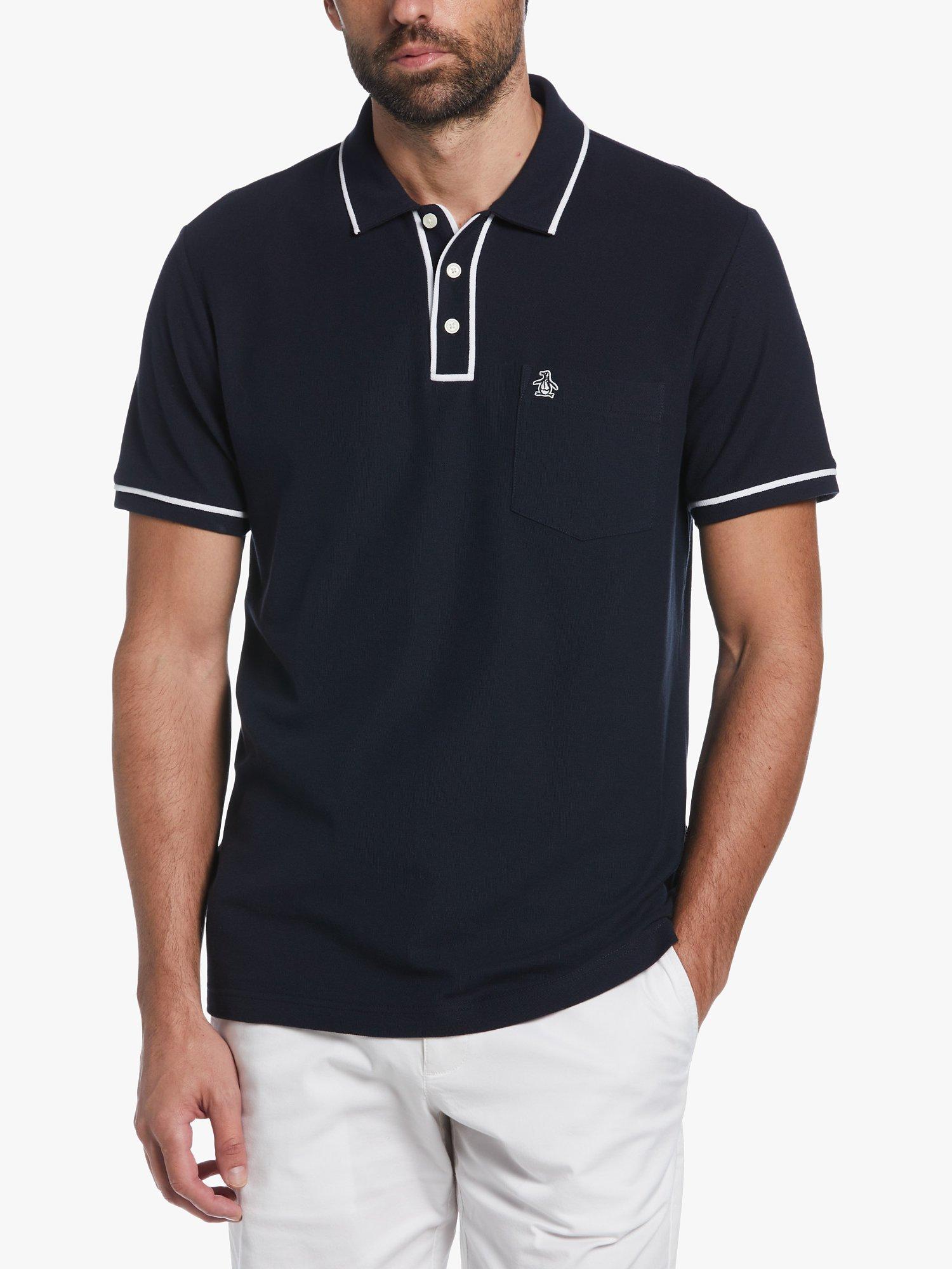 Original Penguin Earl Organic Cotton Polo Shirt, Dark Sapphire