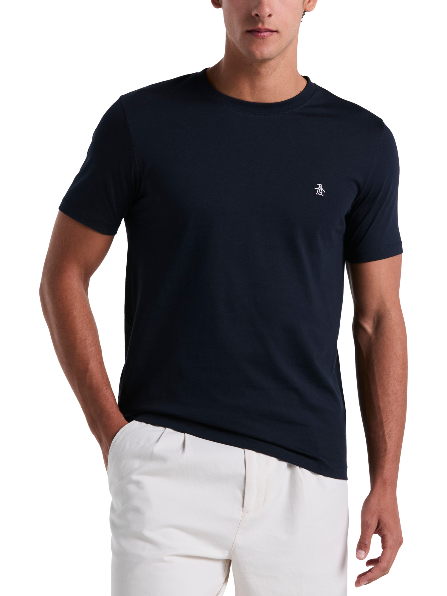 Product image 1 of 1, which shows Original Penguin Pin Point Embroidery T-Shirt, Dark Sapphire, S