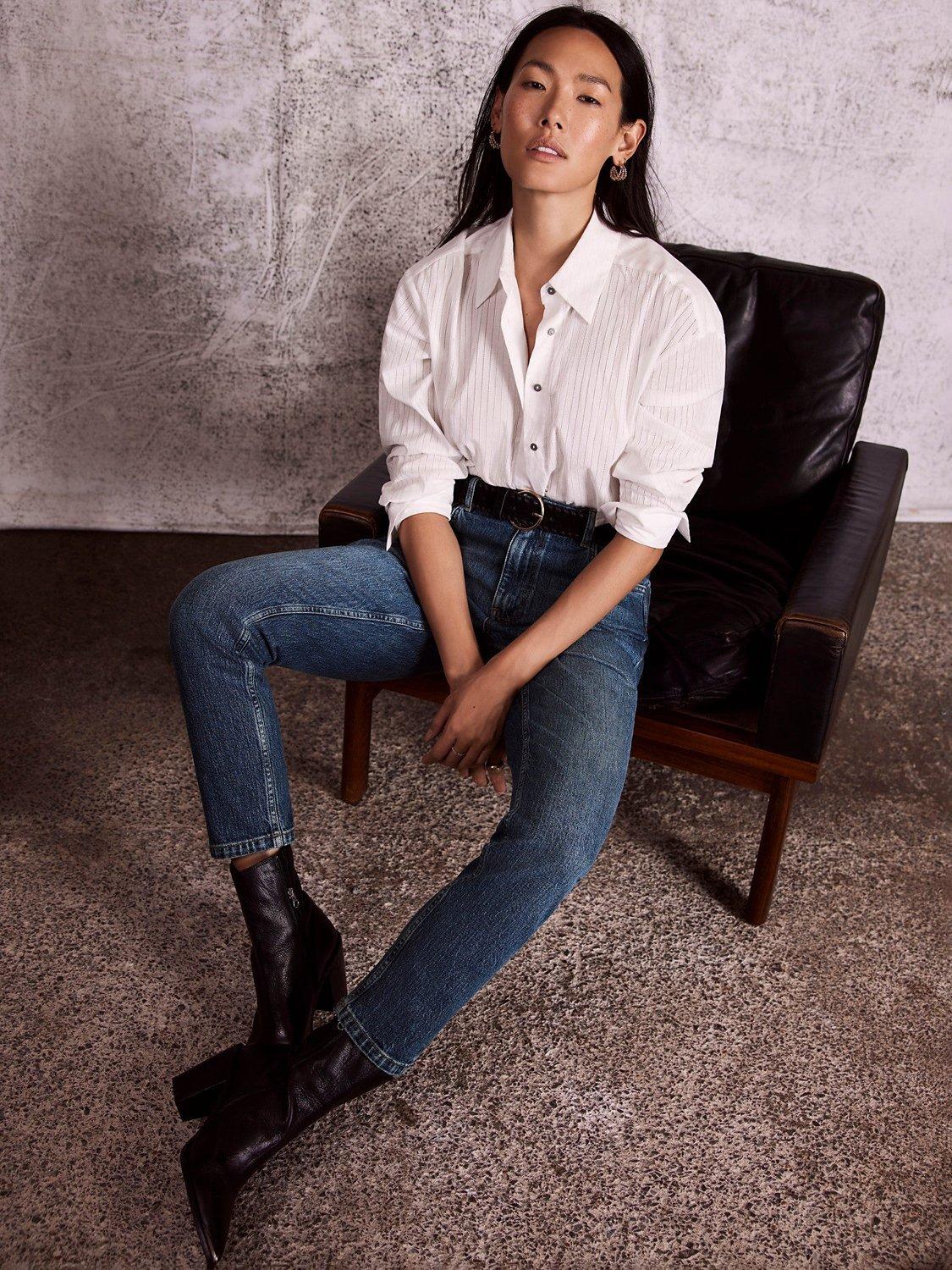 Product image 2 of 6, which shows Mint Velvet Mid Rise Slim Leg Jeans, Indigo, 8R
