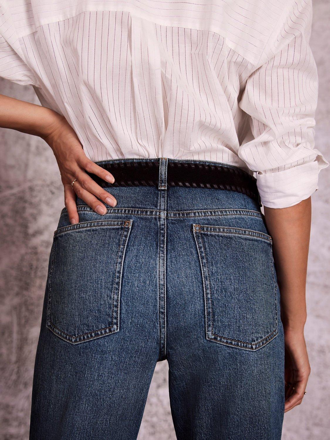 Product image 4 of 6, which shows Mint Velvet Mid Rise Slim Leg Jeans, Indigo, 8R