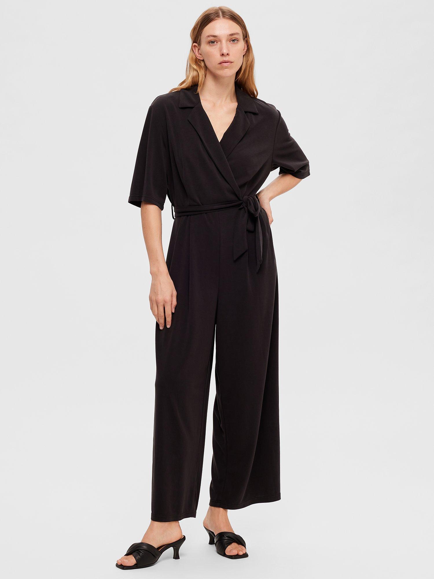 SELECTED FEMME Cornelia Wrap Jumpsuit, Black