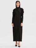 SELECTED FEMME Volume Sleeves Maxi Dress, Black