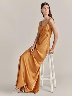 Ghost Winnie Slip Satin Maxi Dress - view 2, Gold