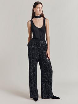 Ghost Ada Wide Leg Trousers, Black - view 2, Black