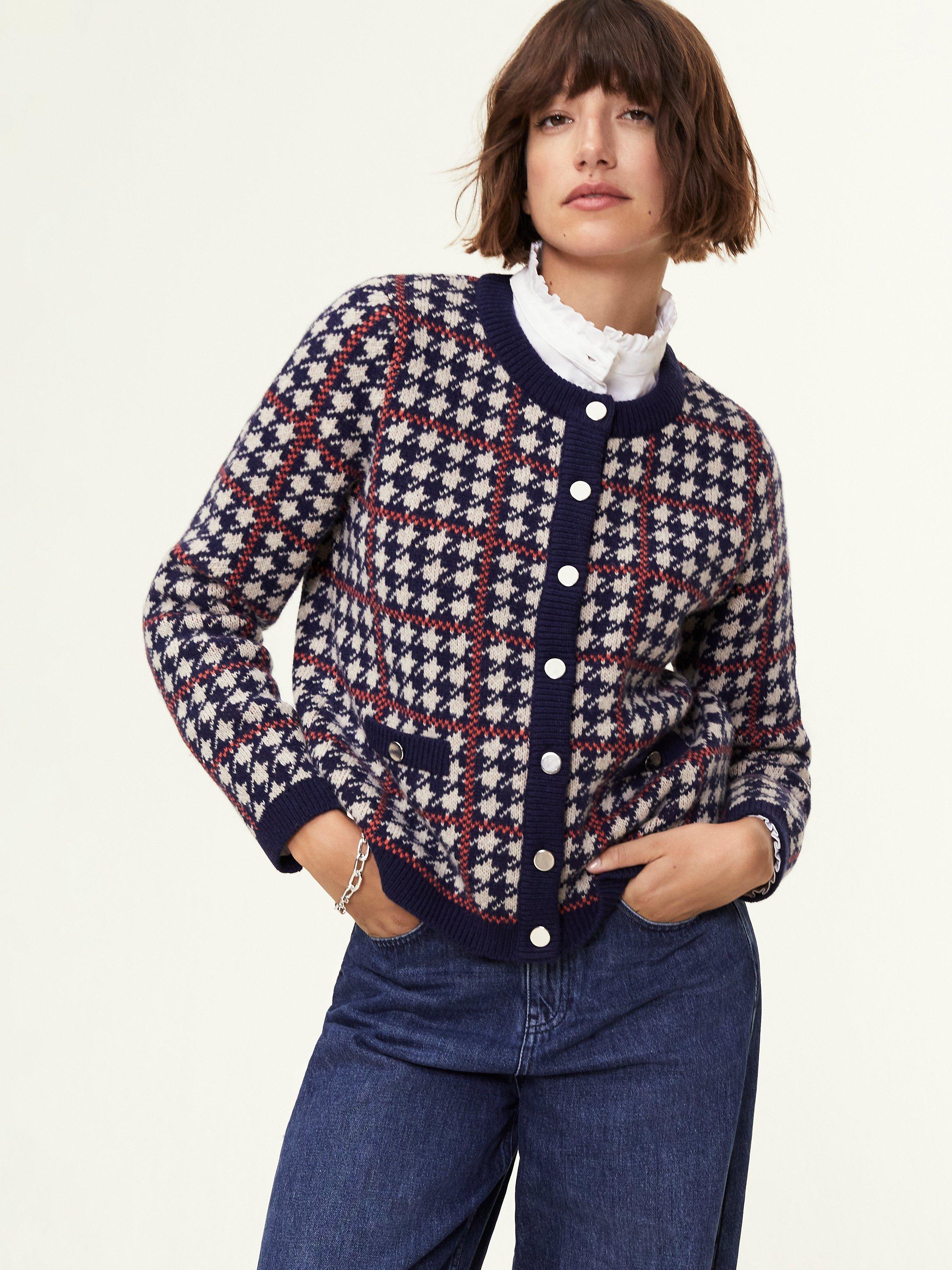 Baukjen Prudence Recycled Wool Blend Jacket, Navy/Natural