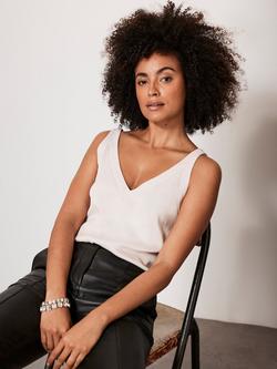 Mint Velvet Satin Camisole Top, Cream - view 2, Cream