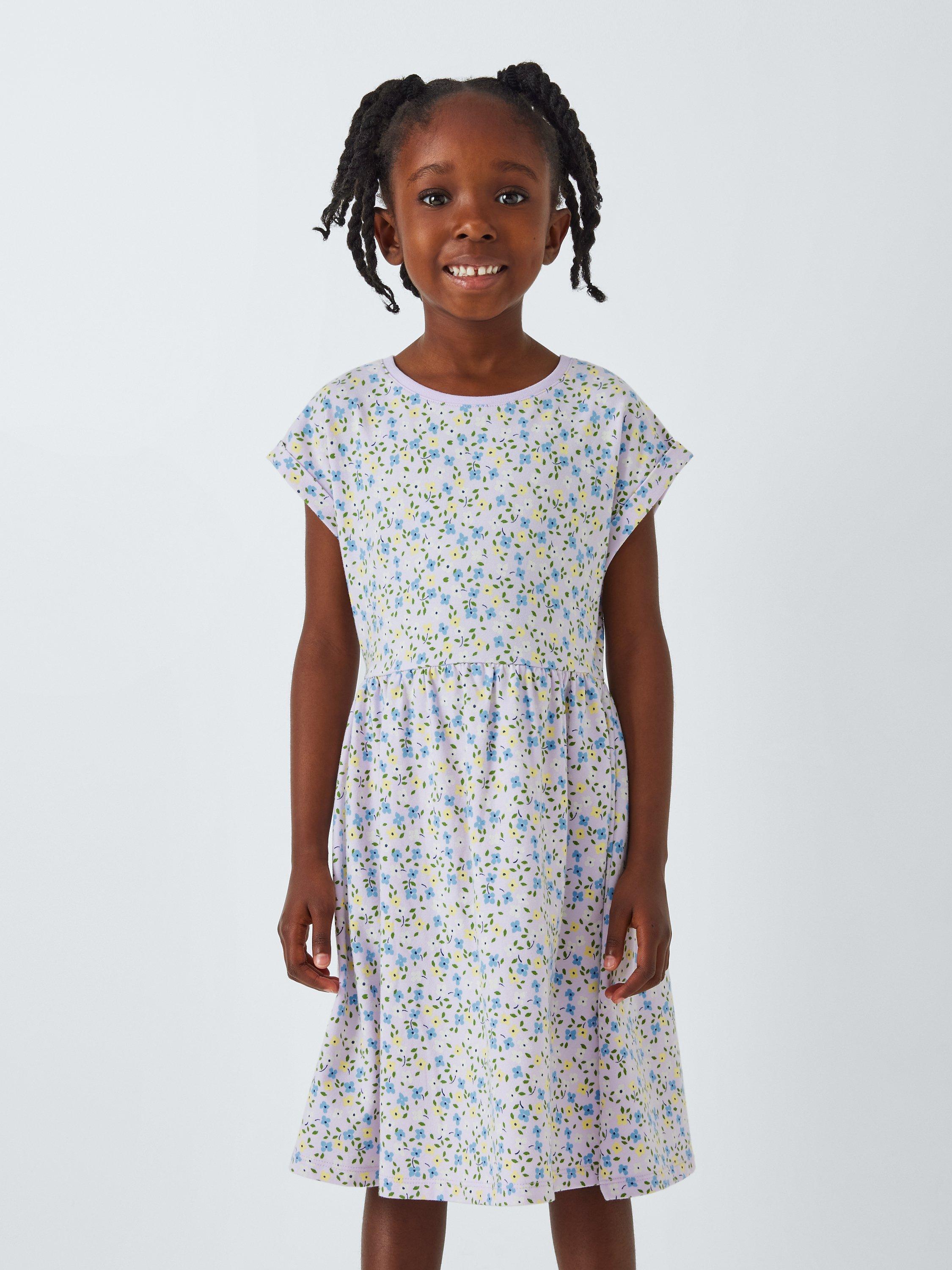 John Lewis Kids Floral Short Sleeve Dress Multi