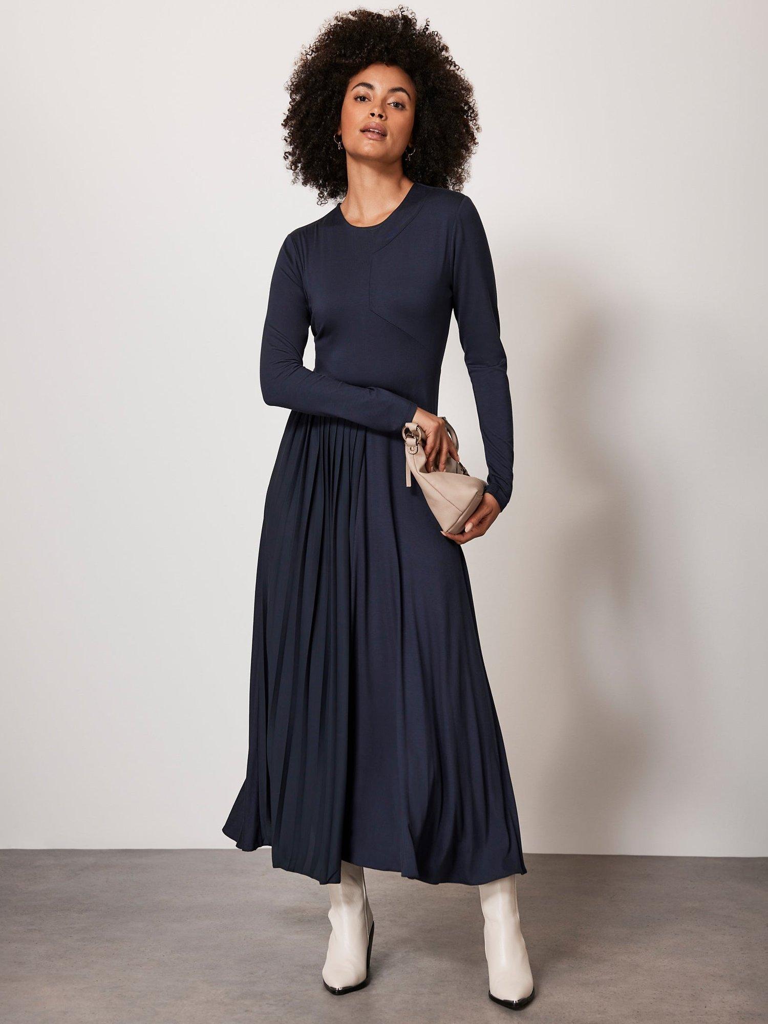 Mint Velvet Jersey Midi Dress, Dark Blue
