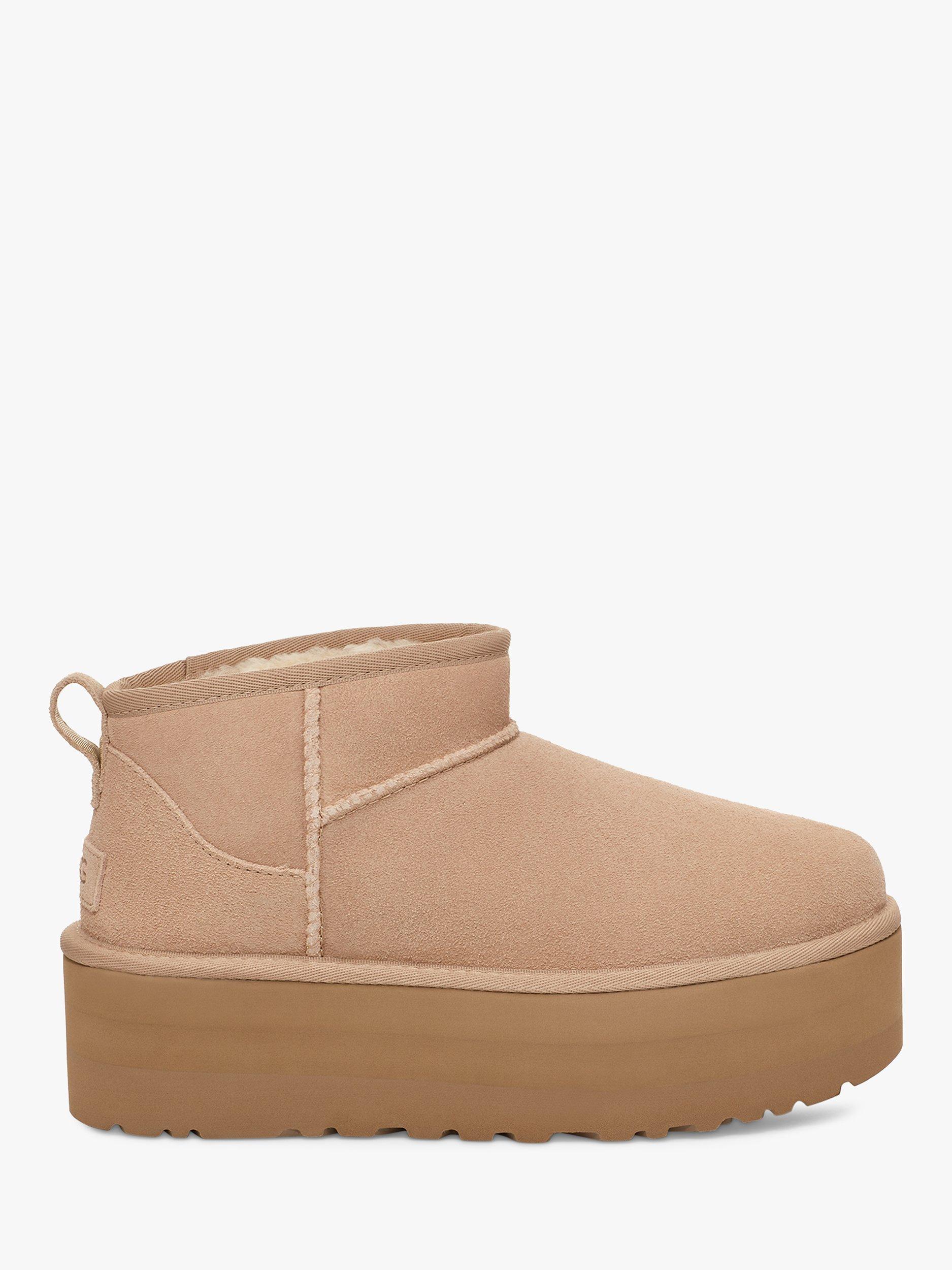 UGG Classic Ultra Mini Platform Suede Boots Sand