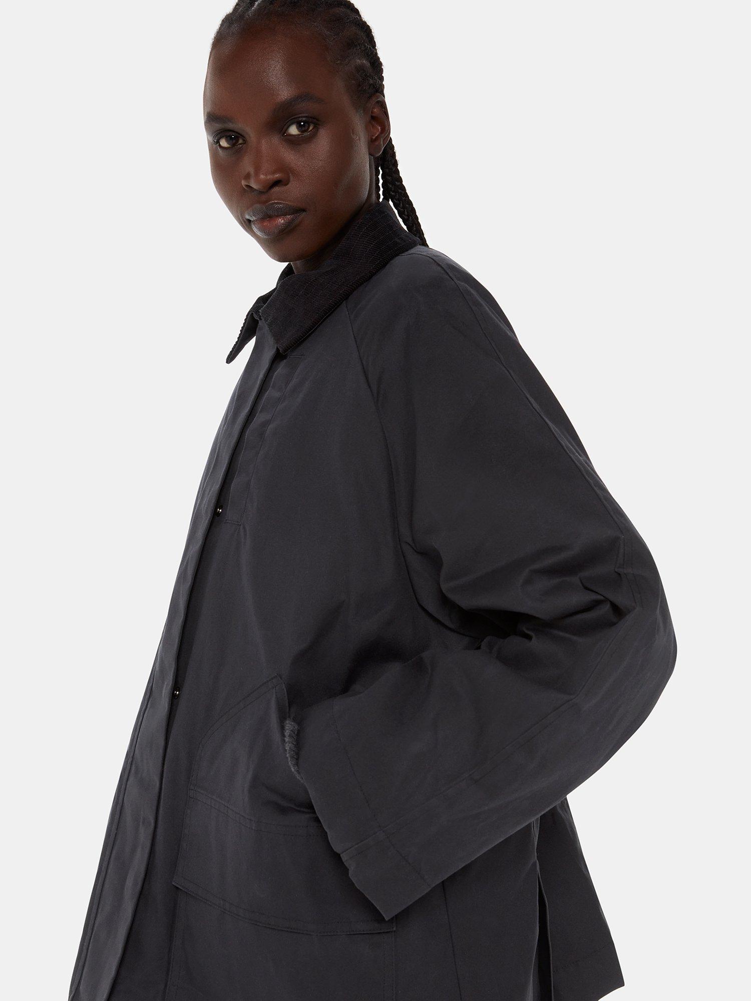 Product image 4 of 5, which shows Whistles Fern Waxed Cotton Jacket, Black, M