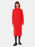 Whistles Petite Ribbed Knit Midi Dress, Red, Red