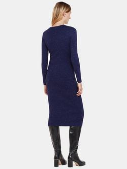 Whistles Annie Sparkle Midi Dress, Navy - view 2, Navy