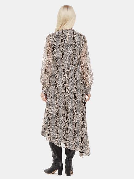 Whistles Petite Optical Snake Meg Dress, Multi - view 2, Multi