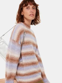 Whistles Space Dyed Stripe Alpaca Blend Jumper, Blue/Multi, Blue/Multi