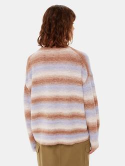 Whistles Space Dyed Stripe Alpaca Blend Jumper, Blue/Multi - view 2, Blue/Multi