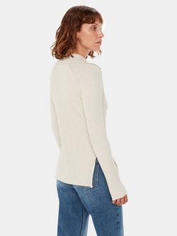 Whistles Zip Polo Knit Jumper - view 2, Neutral