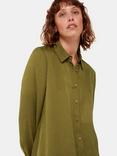 Whistles Molly Satin Shirt, Khaki