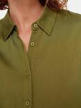 Whistles Molly Satin Shirt, Khaki